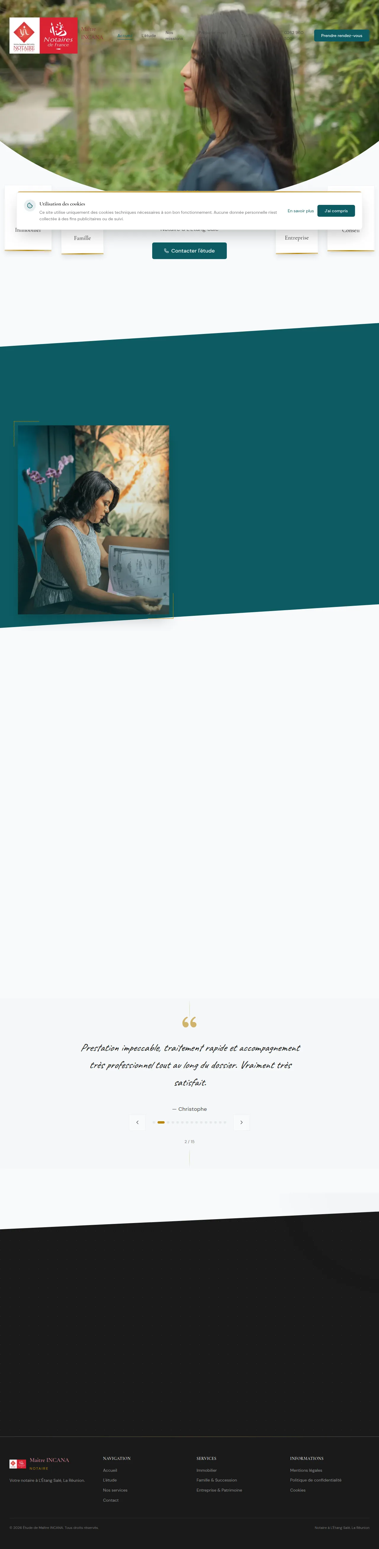 Site web Incana Notaires