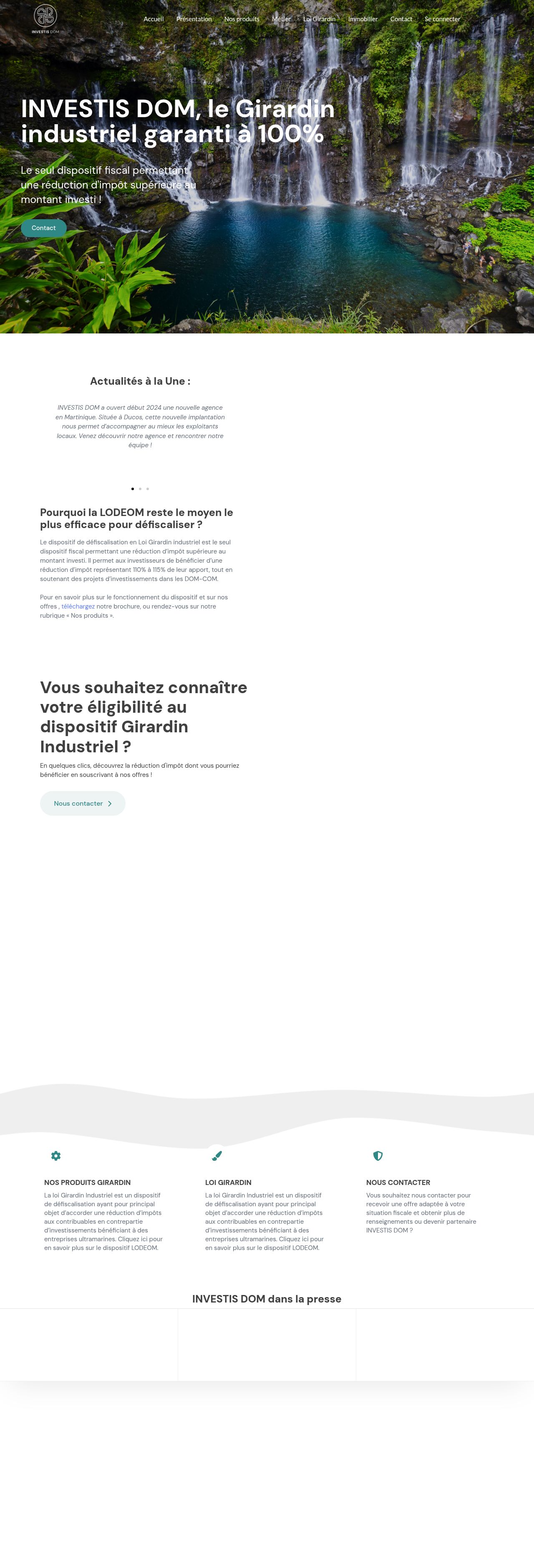 Site web Investis DOM