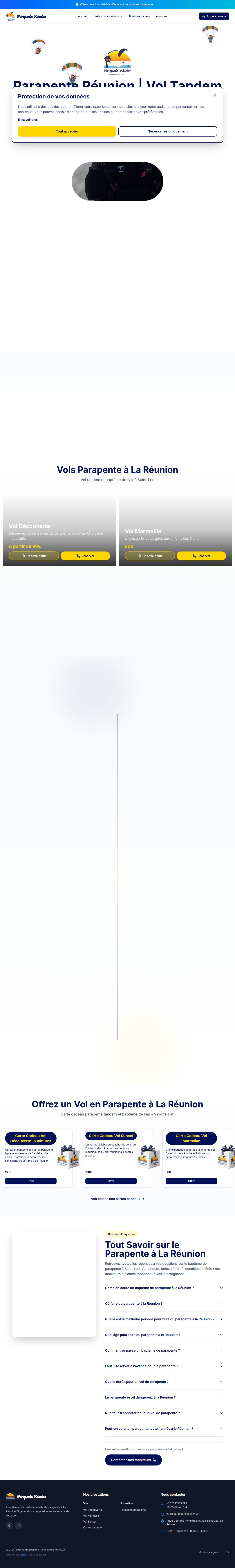 Site web Parapente Réunion