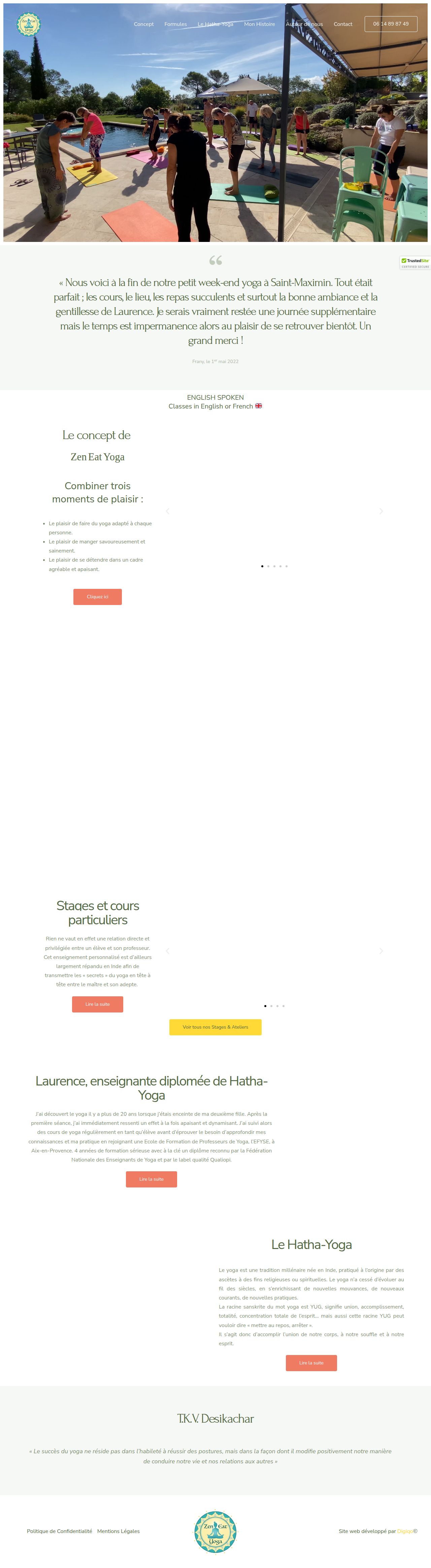 Site web Zen Eat Yoga